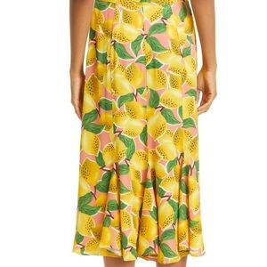 Farm Rio Lemon Printed Midi Skirt